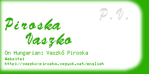 piroska vaszko business card